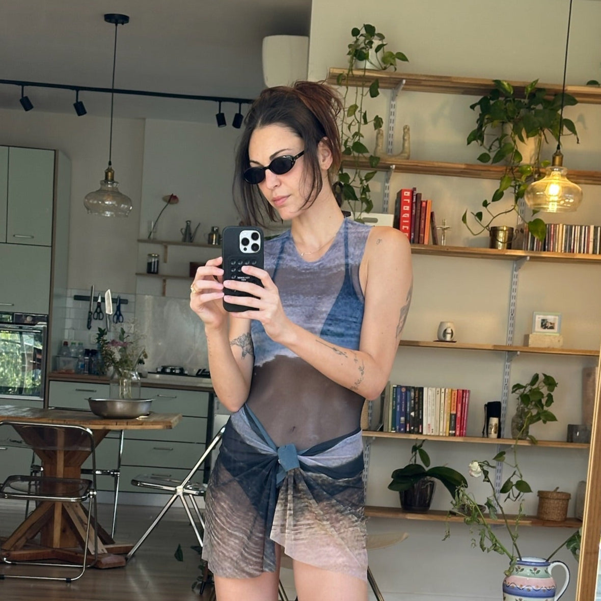 01 Top in KYANOS print
